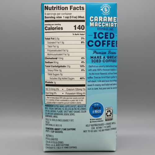 Barissimo Nutrition Label