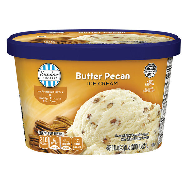 Sundae Shoppe Butter Pecan Ice Cream 48 fl oz