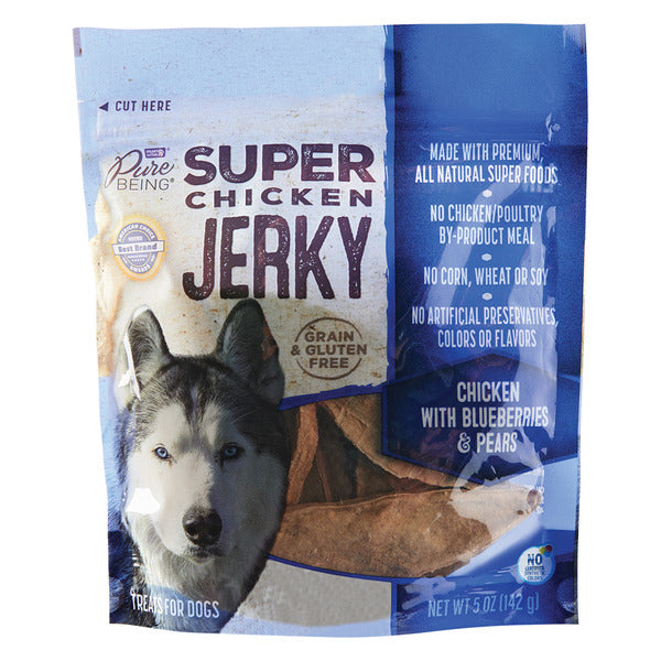 Pure Being Chicken with Blueberries & Pear Super Jerky Dog Treat 5 oz