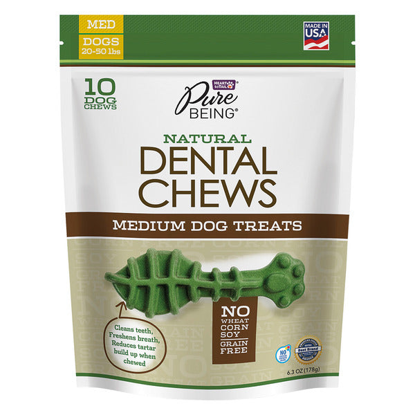 Pure Being Premium Molded Dental Chews for Dogs Medium Size 6.3 oz