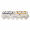 Goldhen Grade A Large Eggs 12 count white egg carton with Farm Fresh blue banner, golden hen sun logo and UEP Certified seal