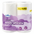 Willow Essential 1000 Sheets Bath Tissue 4 Rolls 1-Ply Septic Safe