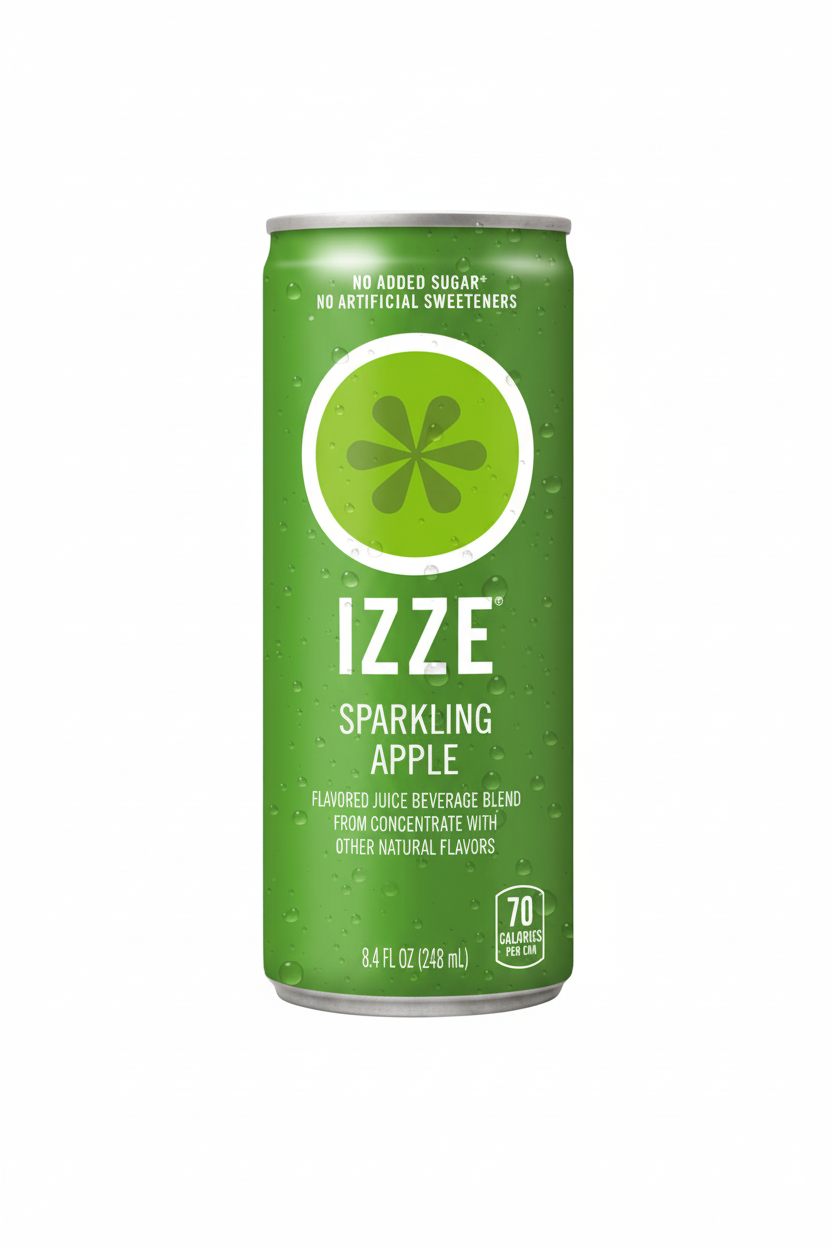 IZZE Sparkling Apple juice beverage 8.4 fl oz 70 calories no added sugar no artificial sweeteners