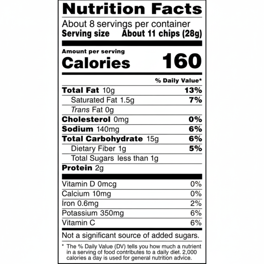 Lay's Wavy Original Potato Chips - Nutrition Facts