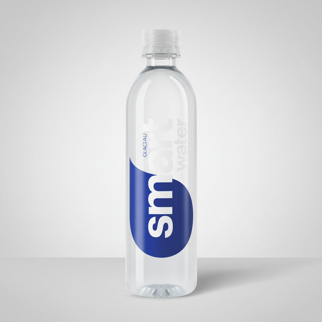 Glaceau smartwater 16.9 fl oz single bottle on gray background