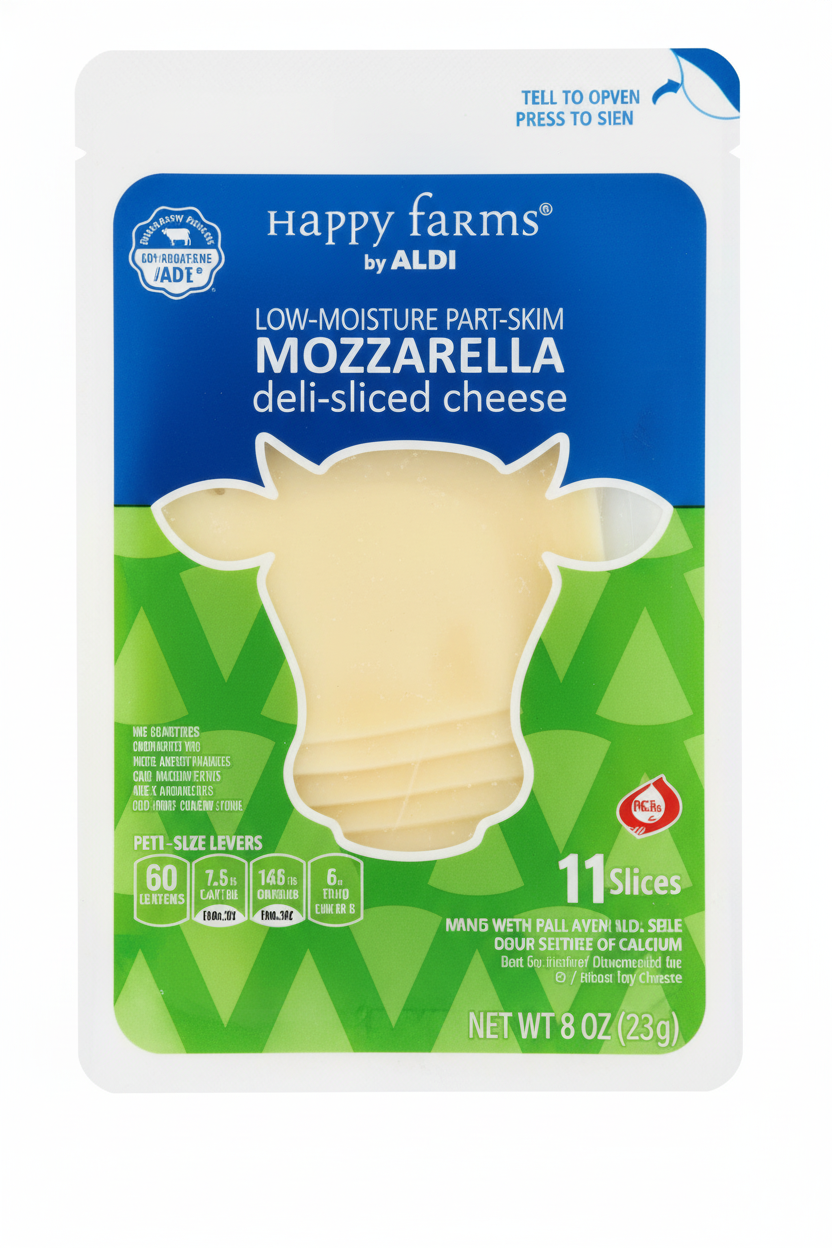 Happy Farms Deli Sliced Mozzarella Cheese - Front