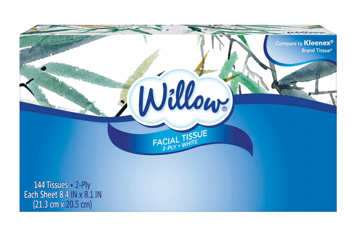 Willow 2-Ply Facial Tissue 144 Count