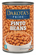 Dakota's Pride Pinto Beans 30 oz Large Steel Can Royal Blue Banner Gold Border Bowl Serving Suggestion Non BPA Lining 100 Calories