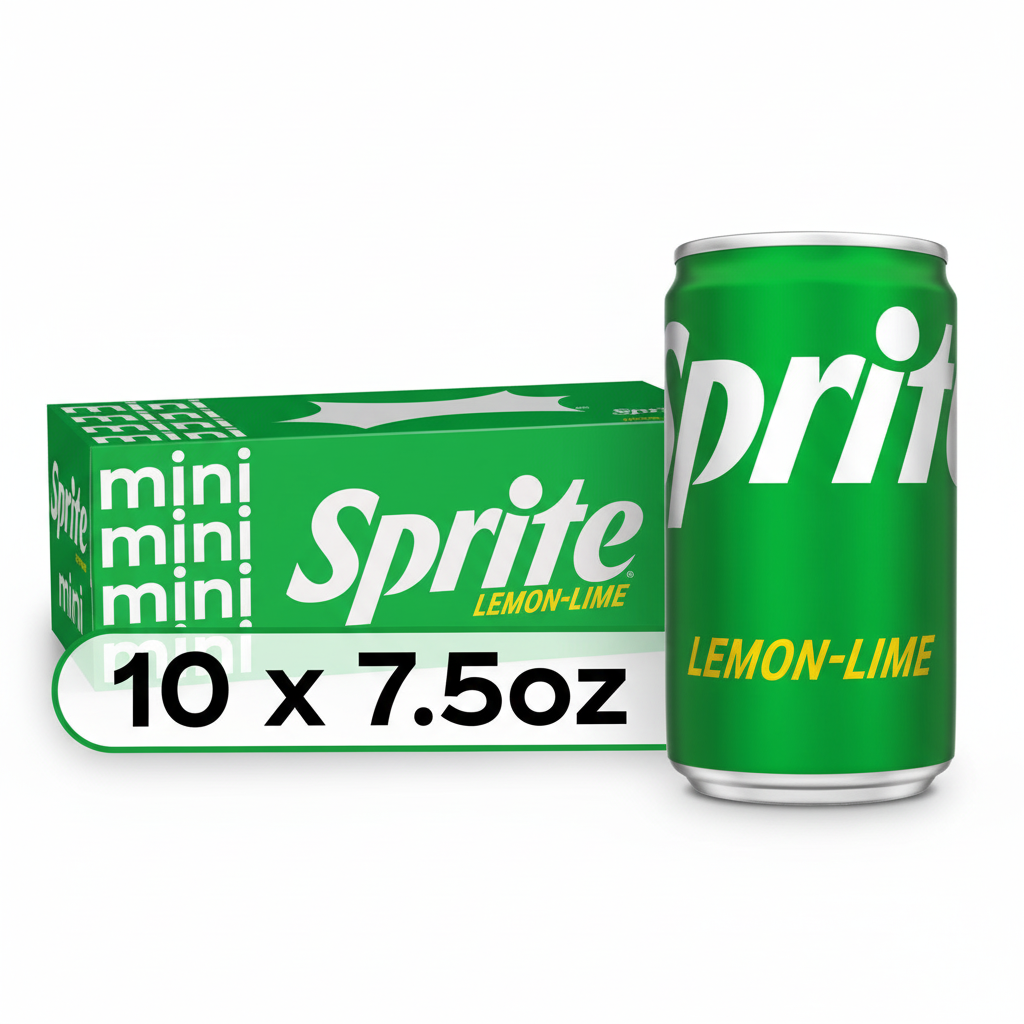 Sprite Lemon-Lime Mini Cans 10-pack box with single 7.5 fl oz can