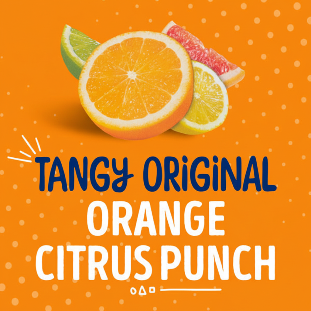 SunnyD Tangy Original orange citrus punch fresh orange lime grapefruit citrus fruits vibrant orange background