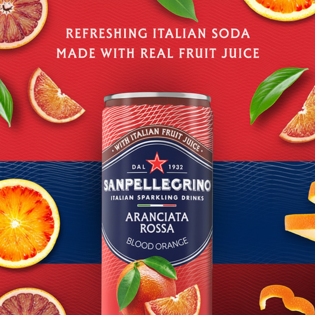 San Pellegrino Aranciata Rossa - Refreshing Italian Soda Made With Real Fruit Juice
