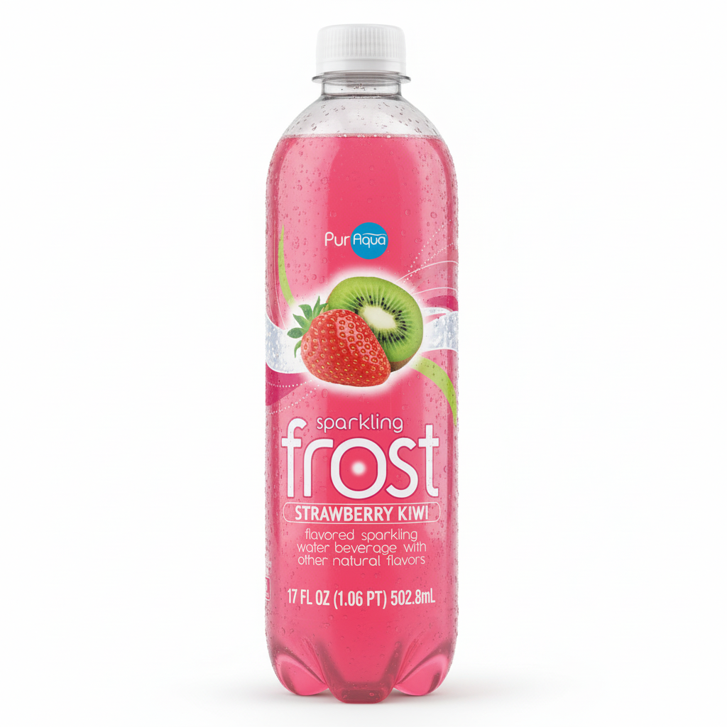 PurAqua Sparkling Frost Strawberry Kiwi Flavored Water 17 fl oz bottle front view