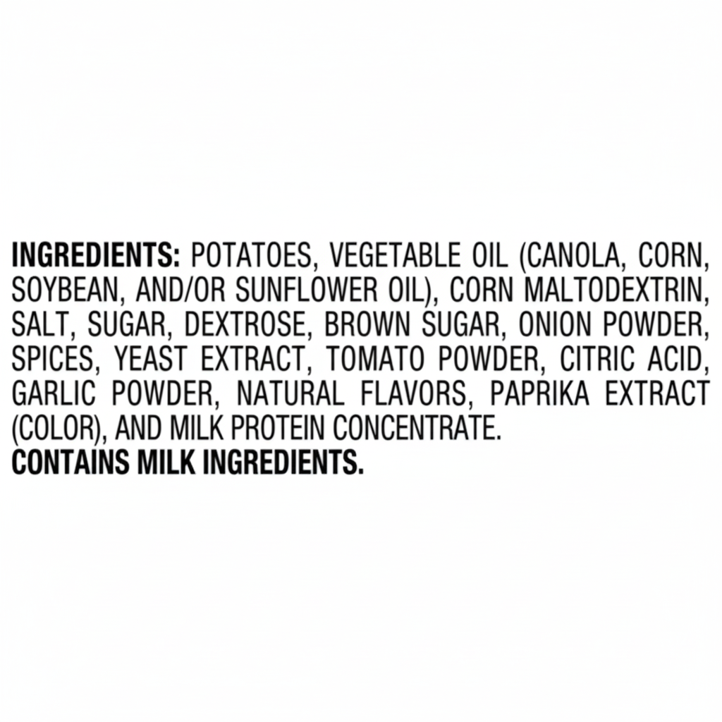 Lay's Wavy Hickory BBQ Potato Chips - Ingredients