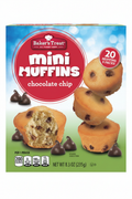 Baker's Treat Chocolate Chip Mini Muffins box front packaging