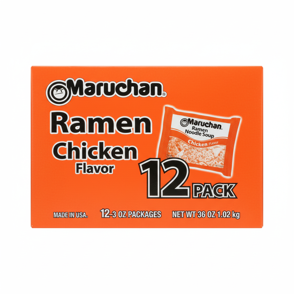 Maruchan Ramen Chicken Flavor 12-pack box 12 x 3 oz NET WT 36 oz made in USA