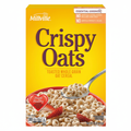 Millville Crispy Oats 12oz cereal box front view with vibrant yellow packaging