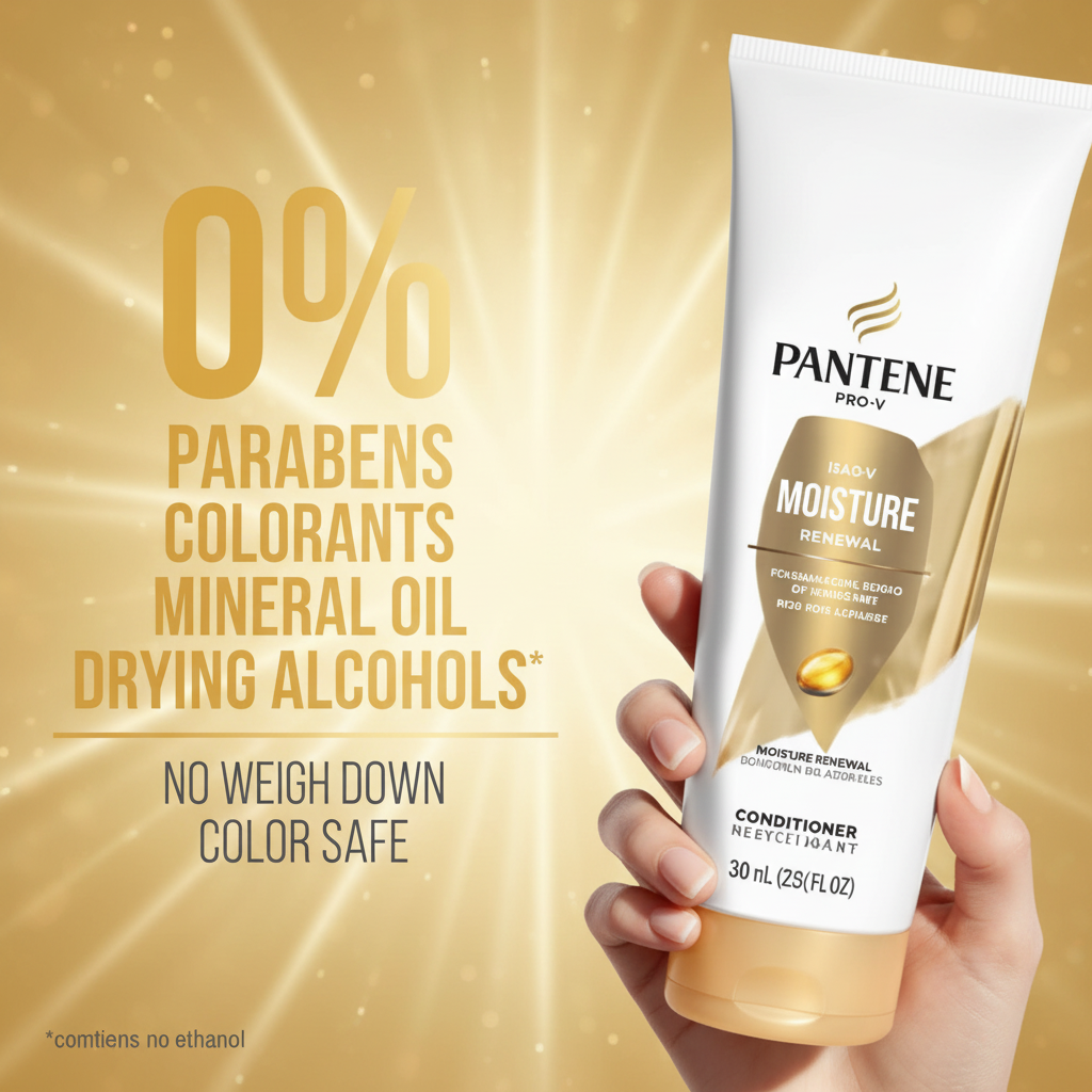 Pantene Pro-V Conditioner 0% Parabens Colorants Mineral Oil Drying Alcohols - No Weigh Down Color Safe