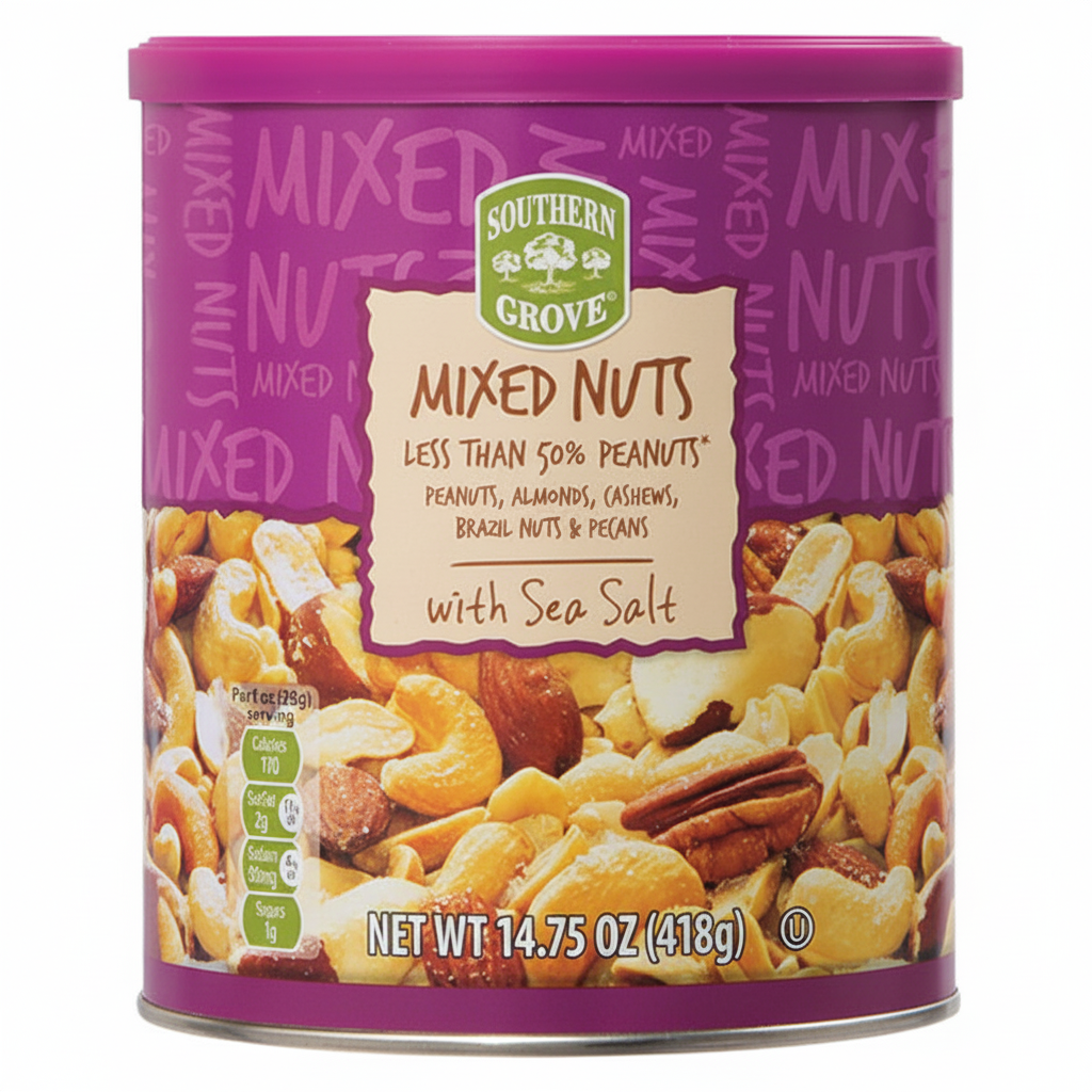 Southern Grove Mixed Nuts with Sea Salt 14.75oz - Front Canister
