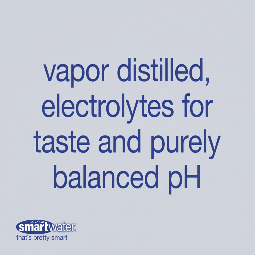 smartwater vapor distilled electrolytes for taste and purely balanced pH brand infographic