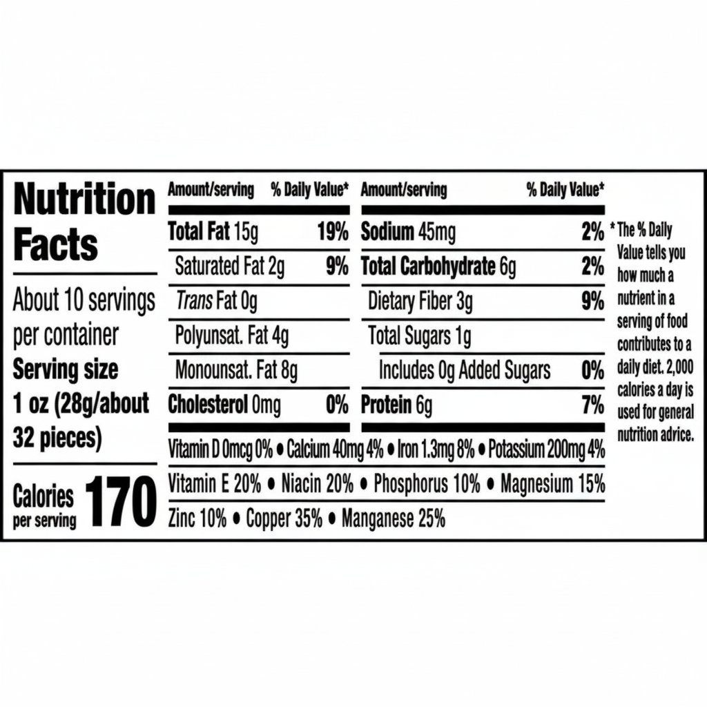 Planters Lightly Salted Mixed Nuts - Nutrition Facts 170 Calories Per Serving