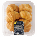 Specially Selected All Butter Croissants 6 count 12oz clear clamshell tray with dark navy label, gold All Butter script, 200 calories per serving and Non-GMO badge
