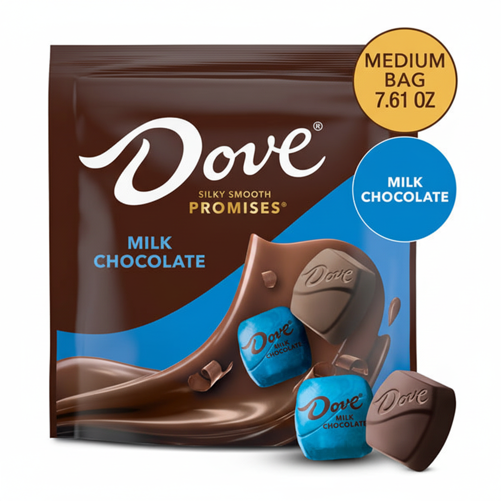 Dove Silky Smooth Promises Milk Chocolate candy medium bag 7.61 oz no artificial flavors individually wrapped pieces