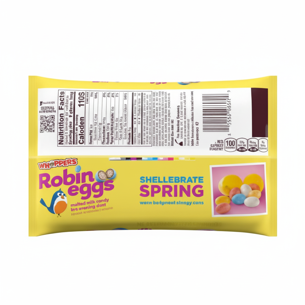 Whoppers Robin Eggs - Back of Bag Shellebrate Spring