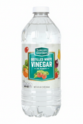 Tuscan Garden Distilled White Vinegar 32 fl oz Clear Plastic Bottle Teal Shield Label Fresh Vegetables 5% Acidity