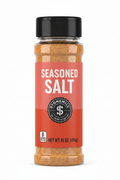 Stonemill Seasoned Salt 16 oz Large Clear Plastic Bottle Black Cap Salmon Pink Red Orange Label ALDI Original 0 Calories Per Serving
