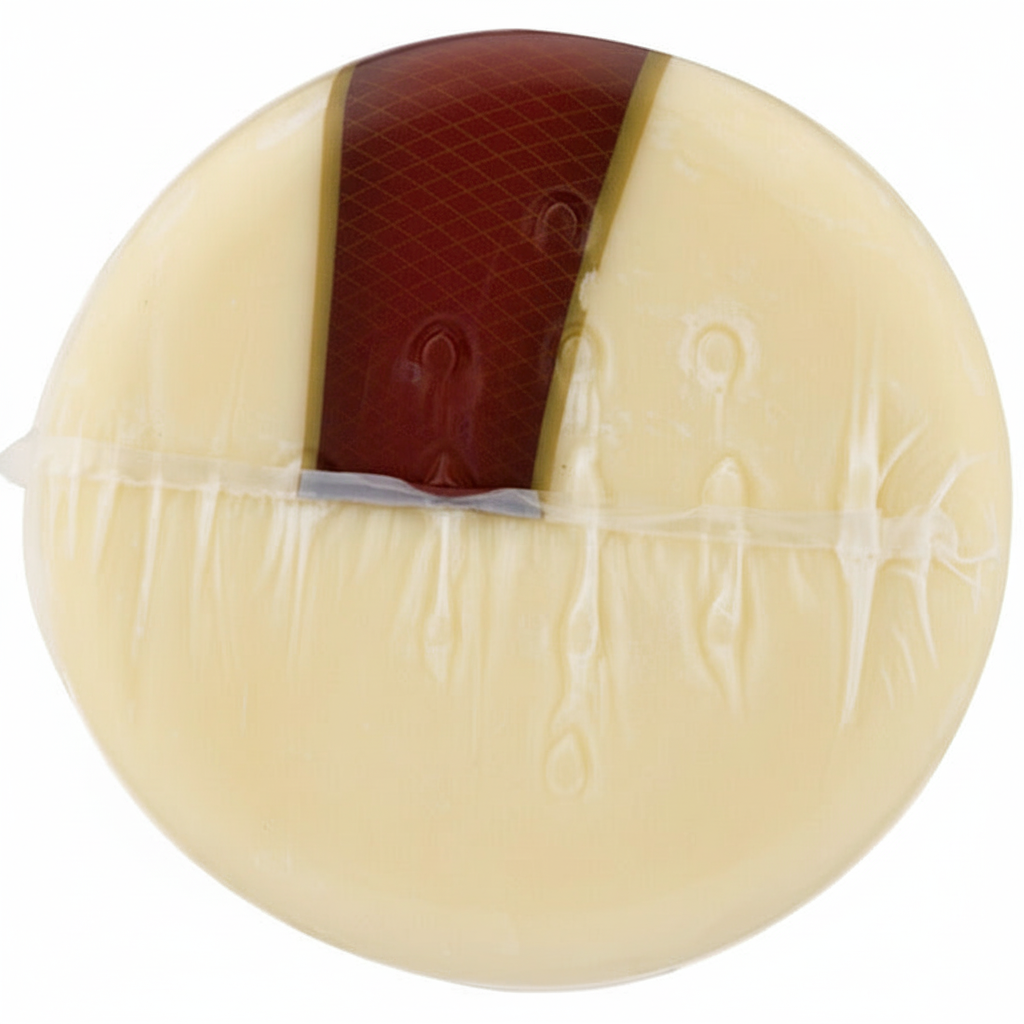 Boar's Head Picante Provolone Cheese wheel cross-section showing creamy interior