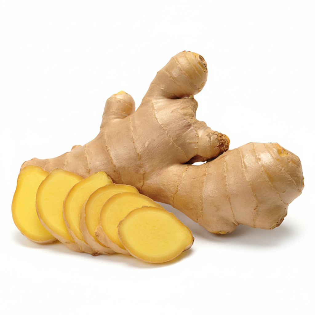 Fresh Ginger Root Package 8 oz whole and sliced
