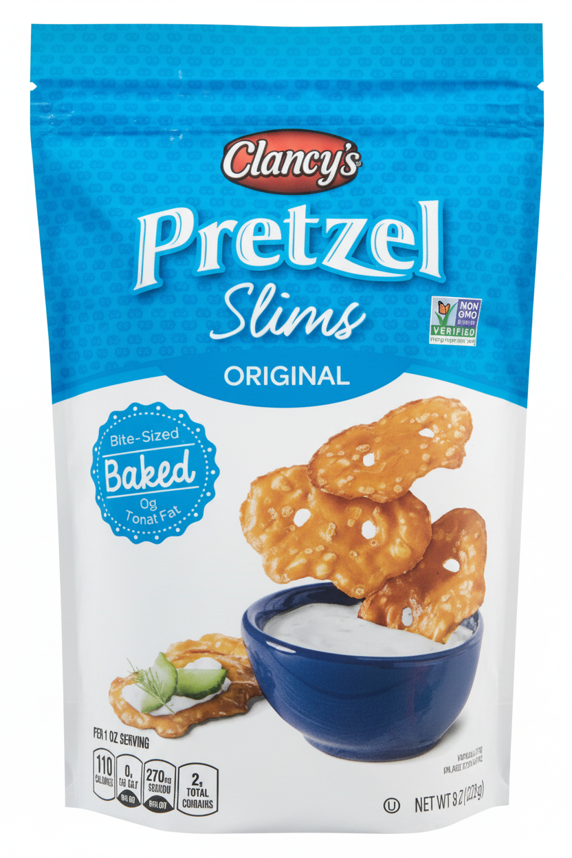 Clancy's Original Pretzel Slims 8 oz Front