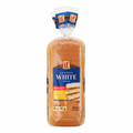 L'oven Fresh Classic White Bread 20oz loaf in clear bag with navy blue label, gold LF logo and 0g Trans Fat banner