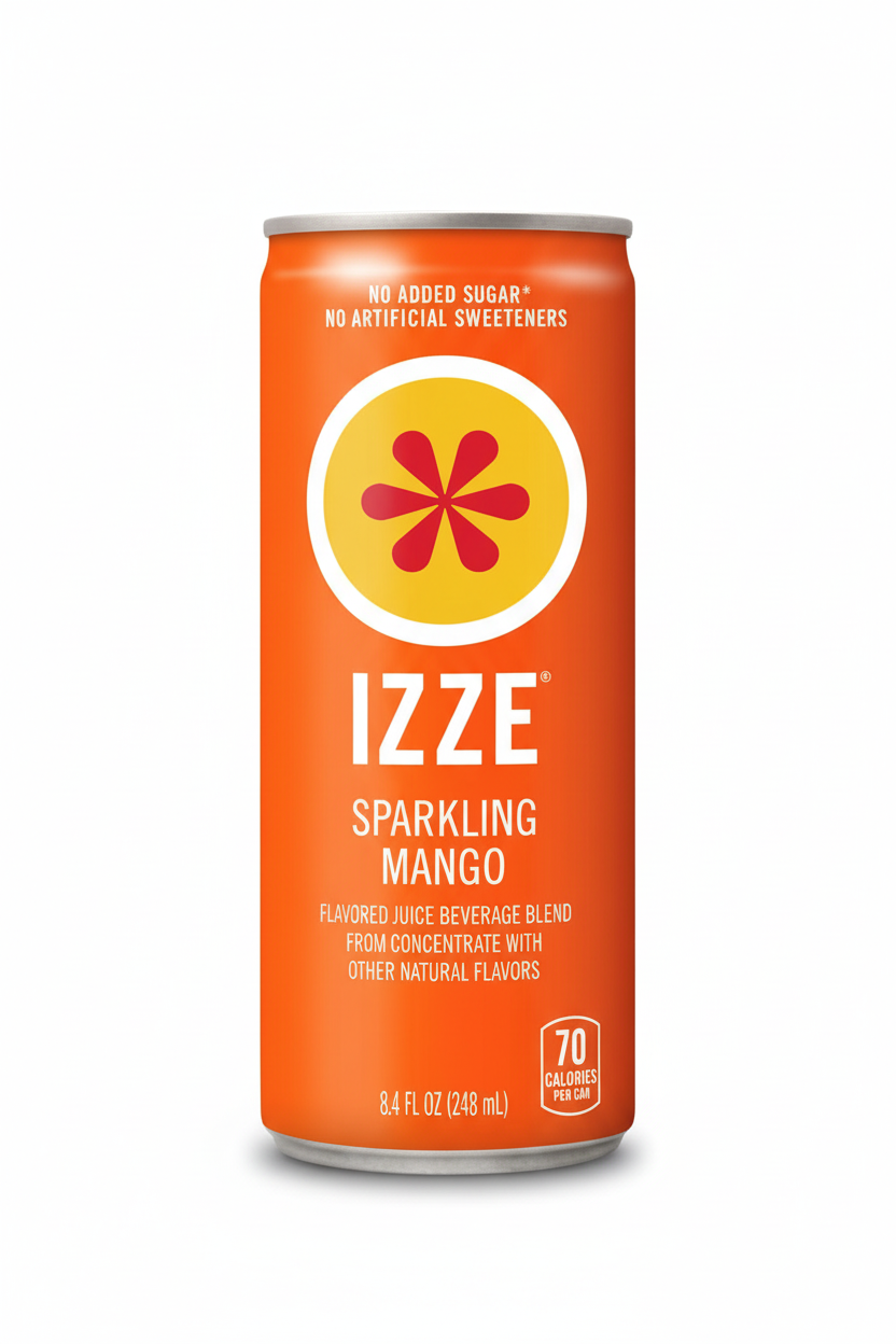 IZZE Sparkling Mango juice beverage 8.4 fl oz 70 calories no added sugar no artificial sweeteners
