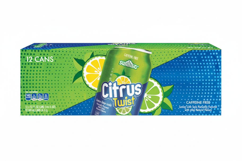 Summit Citrus Twist lemon lime soda 12 x 12 fl oz box caffeine free