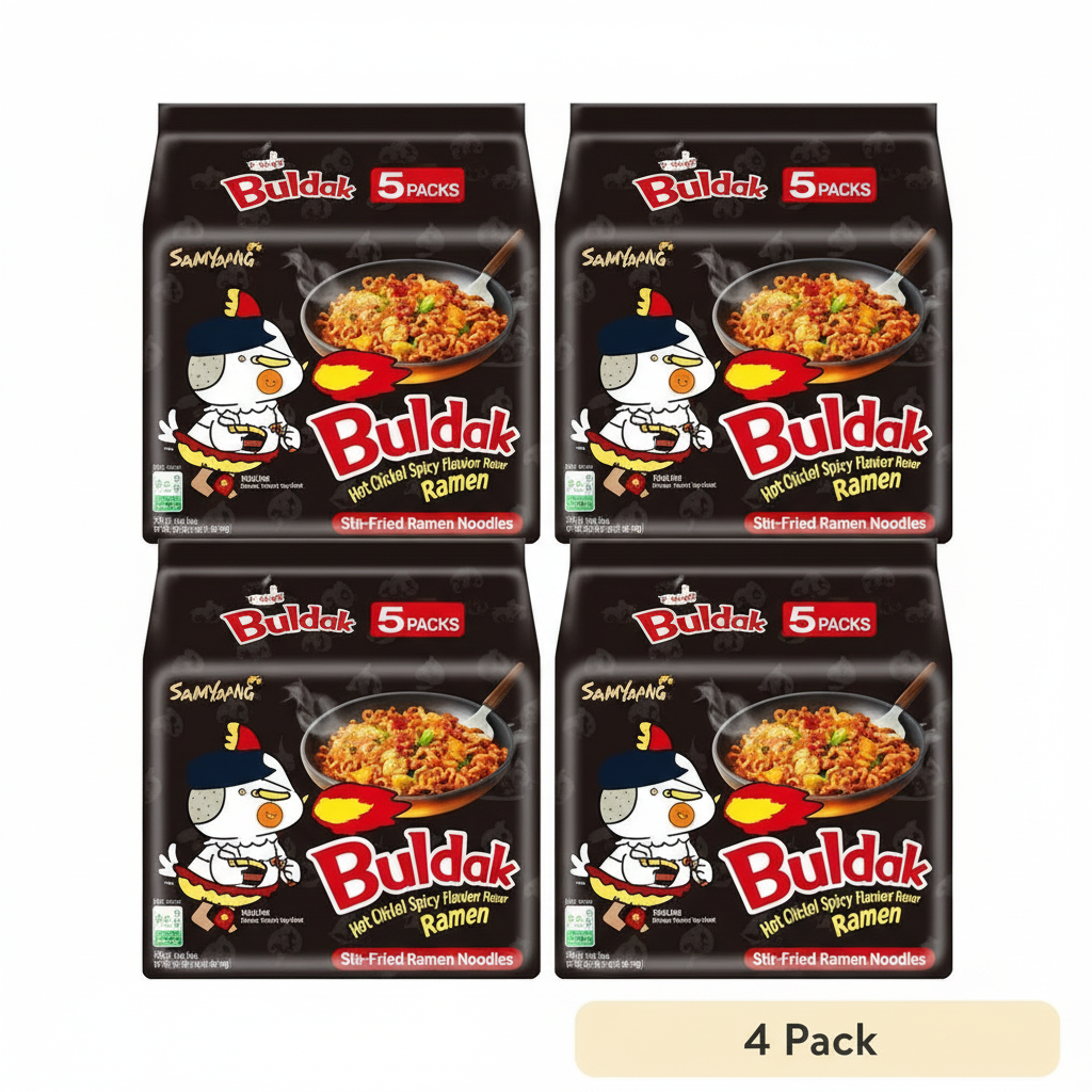 Samyang Buldak Hot Chicken Flavor Ramen 4-pack bundle four 5-pack bags stir-fried ramen noodles