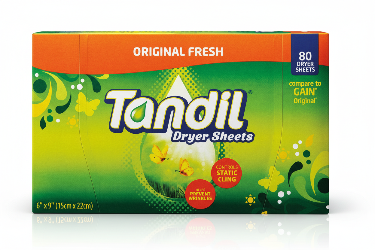 Tandil Original Fresh Dryer Sheets 80 Count Controls Static Cling Helps Prevent Wrinkles
