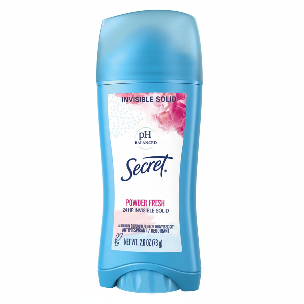Secret Powder Fresh 24HR Invisible Solid Antiperspirant Deodorant 2.6 oz studio product shot