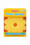 Radiance Power Sponge Multi Texture Scrubber 1 Count Scratch Free Resists Odors Flower Shape