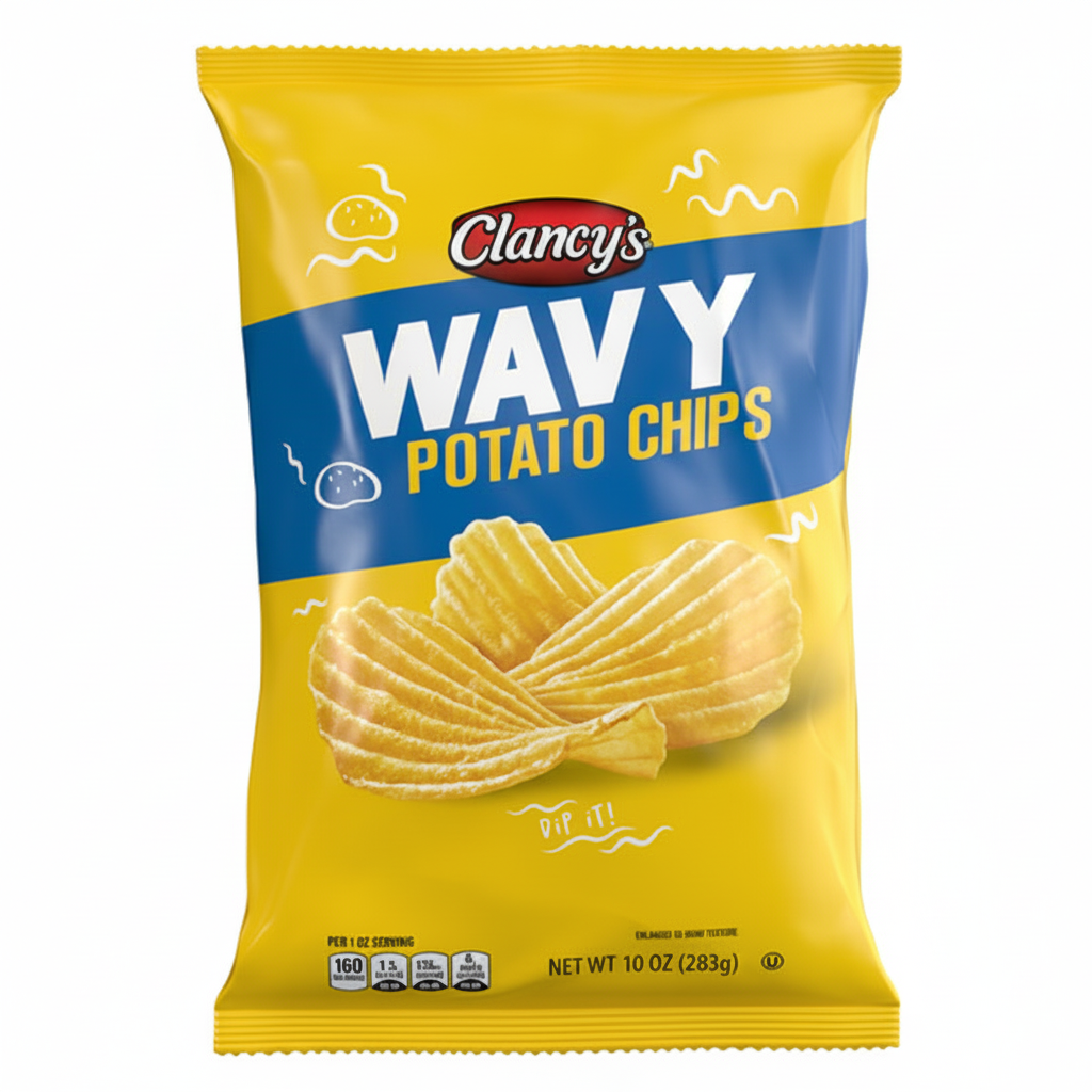 Clancy's Wavy Potato Chips 10 oz Front