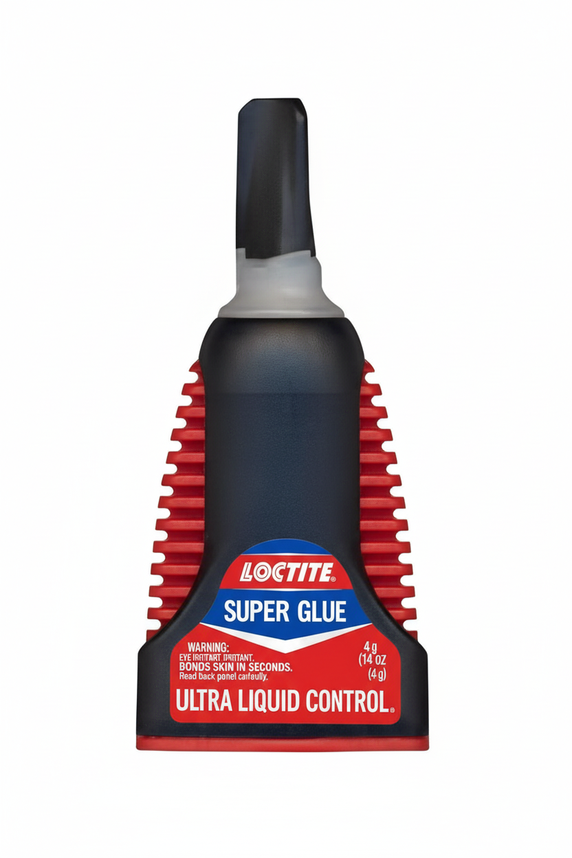 Loctite Super Glue Ultra Liquid Control 4g Red Black Precision Applicator Bottle Close Up