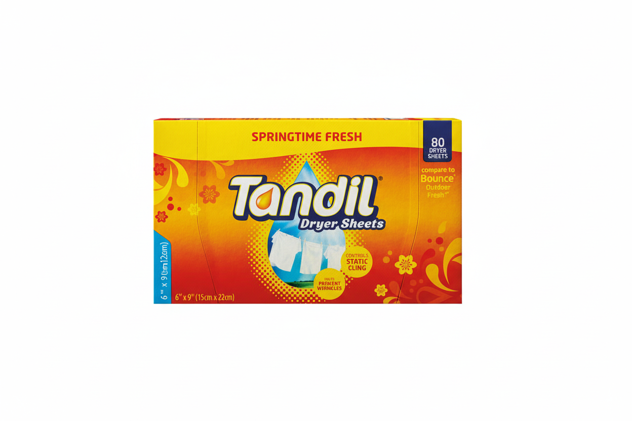 Tandil Springtime Fresh Dryer Sheets 80 Count Controls Static Cling Helps Prevent Wrinkles