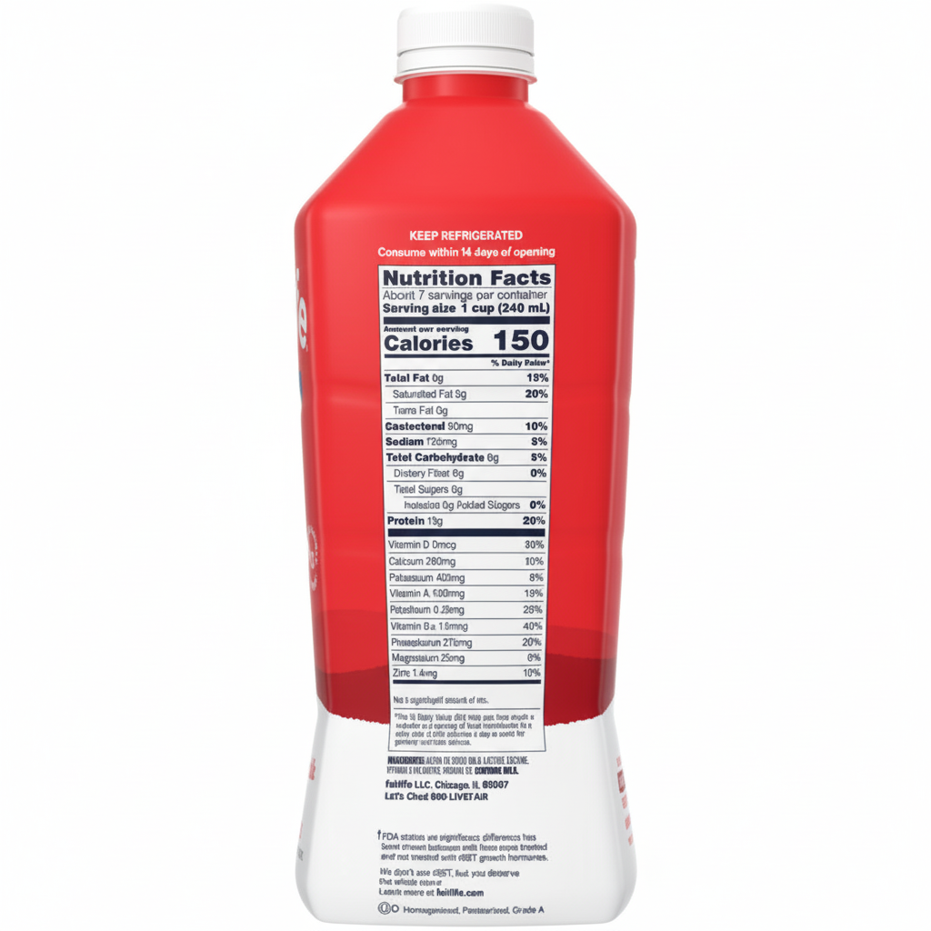 Fairlife Whole Ultra-Filtered Milk 52oz - Nutrition Facts