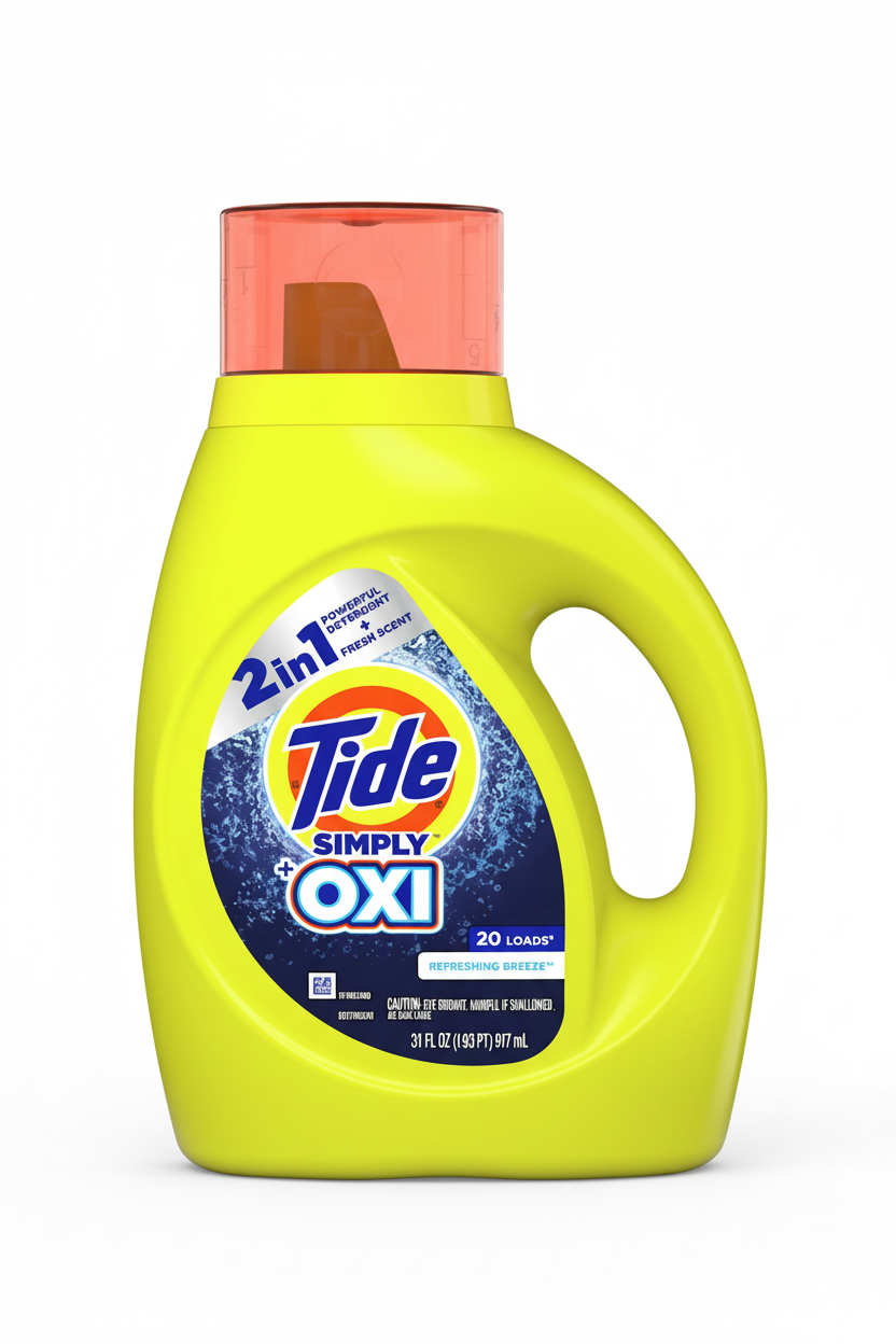 Tide Simply Plus OXI Liquid Laundry Detergent 31 fl oz 20 Loads Refreshing Breeze 2in1