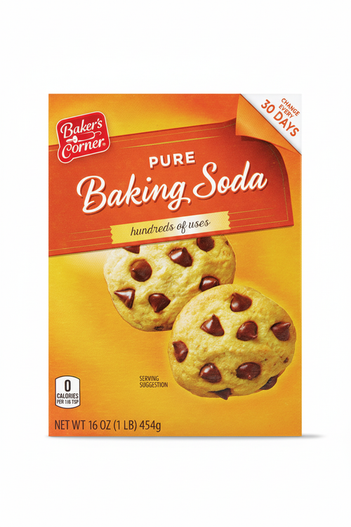Baker's Corner Pure Baking Soda 16 oz Box Front Hundreds of Uses Change Every 30 Days