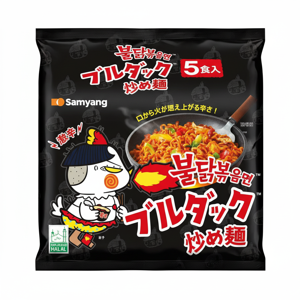 Samyang Buldak Hot Chicken Flavor Ramen 5-pack Japanese multipack bag HALAL certified spicy stir-fried noodles 불닭볶음면