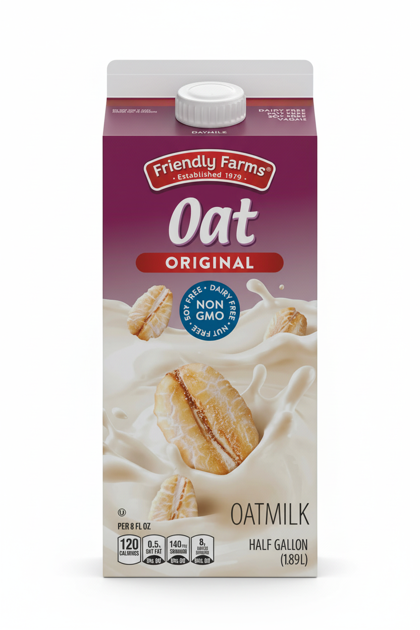 Friendly Farms Original Oatmilk Half Gallon 1.89L
