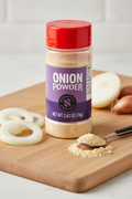 Stonemill Onion Powder 2.62 oz Clear Plastic Shaker Bottle Red Cap Purple Label ALDI Original