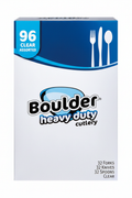 Boulder Heavy Duty Cutlery Clear Assorted Plastic 96 Count 32 Forks 32 Knives 32 Spoons