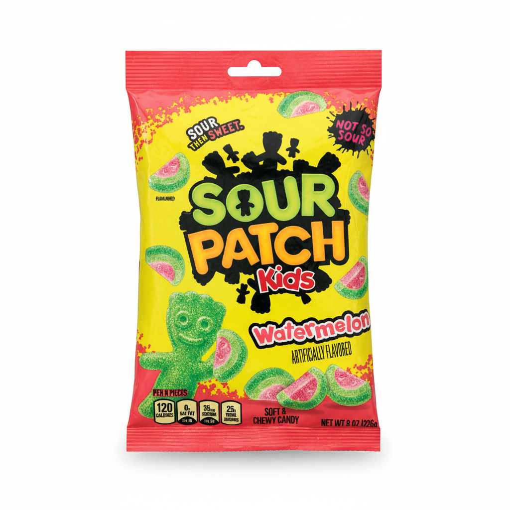 Sour Patch Kids Watermelon Chewy Candy - Front Bag 8oz